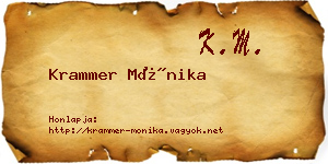 Krammer Mónika névjegykártya